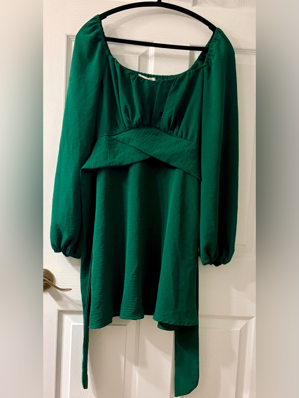 Pie in the Sky Emerald Green Long Sleeve Women's Dress- size L